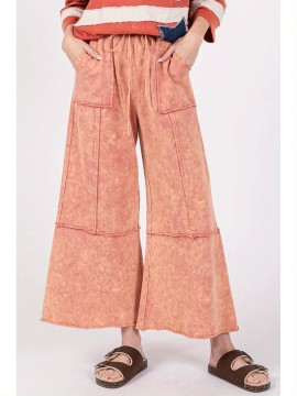 1pc Women'S Casual Wide Leg Pants with Pockets and Drawstring - Solid Color Polyester, Woven, Lace-Up Design for Fall/Winter - Adult Fashion Baggy Trousers