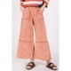 1pc Women'S Casual Wide Leg Pants with Pockets and Drawstring - Solid Color Polyester, Woven, Lace-Up Design for Fall/Winter - Adult Fashion Baggy Trousers