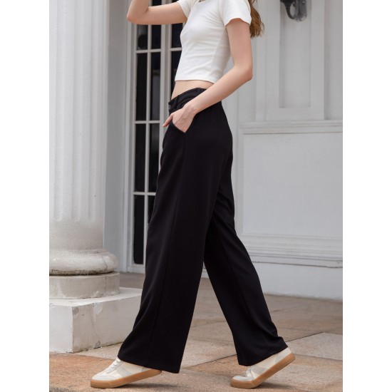 Summer Micro-flare Drape Casual Pants Straight-leg American Niche Design Slim Suit Pants For Women