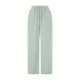 Women'S Wide Leg Polyester Pants - Casual All-Season Straight Leg Trousers with Elastic Waist and Pockets