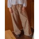 Women'S Wide Leg Polyester Pants - Casual All-Season Straight Leg Trousers with Elastic Waist and Pockets