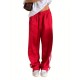 Women's Striped Drawstring Sweatpants - Casual Elastic Waist, Straight Leg with Pockets, Machine Washable