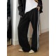 Women's Striped Drawstring Sweatpants - Casual Elastic Waist, Straight Leg with Pockets, Machine Washable