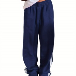 Women's Casual Striped Sweatpants with Drawstring Waist and Pockets - Comfy Straight Leg Streetwear, Non-Stretch Polyester