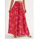 Floral Print Wide Leg Baggy Pants, Casual Drawstring Elastic Waist With Pockets Pants For Spring & Summer, Women's Clothing