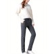 1pc Women'S Sherpa Lined Sweatpants - Cotton Casual Fleece Pants, Solid Color, Straight Leg, Woven, Adult Fall/Winter Jogger Style