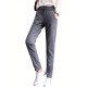 1pc Women'S Sherpa Lined Sweatpants - Cotton Casual Fleece Pants, Solid Color, Straight Leg, Woven, Adult Fall/Winter Jogger Style