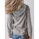 Women'S Plus Size Hooded Color Block Corduroy Jacket