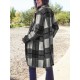 Chic Women's Plaid Long Coat - Double-Breasted, Lapel Collar with Full-Length Sleeves | Warm & Cozy for Fall/Winter | Machine Washable