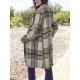 Chic Women's Plaid Long Coat - Double-Breasted, Lapel Collar with Full-Length Sleeves | Warm & Cozy for Fall/Winter | Machine Washable