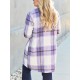 Chic Women's Plaid Long Coat - Double-Breasted, Lapel Collar with Full-Length Sleeves | Warm & Cozy for Fall/Winter | Machine Washable