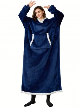 Plus Size Womens Winter Wonderland Robe - Super Cozy Flannel Sherpa Fleece, Oversized Hooded Blanket for Ultimate Comfort - Stylish Loungewear, Perfect for Indoor/Outdoor Relaxation