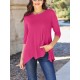 Chic Pink Asymmetrical Hem Tunic - Soft Rayon Blend, 3/4 Sleeve Casual Top with Pockets for Women - Perfect for Spring & Summer