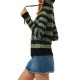 Women's Casual Striped Hoodie with Kangaroo Pocket - Long Sleeve, Round Neck Pullover, Machine Washable - Available in S/M/L/XL/XXL