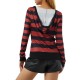 Women's Casual Striped Hoodie with Kangaroo Pocket - Long Sleeve, Round Neck Pullover, Machine Washable - Available in S/M/L/XL/XXL