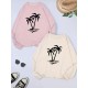 2 Packs Plus Size Coconut Tree Print Sweatshirt, Casual Long Sleeve Crew Neck Pullover Sweatshirt, Women's Plus Size Clothing