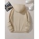 Plus Size Cozy Letter Print Hoodie - Soft, Casual, Drawstring, Hooded, Long Sleeve, Kangaroo Pocket Sweatshirt for Fall & Winter - Women's Comfortable Plus Size Clothing for Everyday Wear