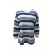 Long Sleeve Fashion Stripe Printing Womens Casual Round Neck Loose Pullover T-shirt