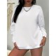 Plus Size Simple Solid Crew Neck Pullover Sweatshirt, Women's Casual Long Sleeve Clothing