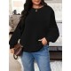 [Customer Favorite] Elegant Plus Size Solid Color Sweatshirt for Women - Crew Neck, Long Sleeve, Stretch Fabric, Machine Washable - Perfect for Fall/Winter