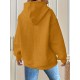 Plus Size Solid Color Waffle Long Sleeve Hooded Sweatshirt, Casual Drawstring Kangaroo Pocket Hoodie, Women's Clothing