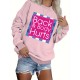 Plus Size Letter Print Sweatshirt, Crew Neck Casual Sweatshirt For Fall & Spring, Women's Plus Size Clothing