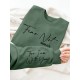 Plus Size Fear Not Print Pullover Sweatshirt, Casual Long Sleeve Crew Neck Sweatshirt For Fall & Winter, Women's Plus Size Clothing