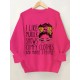 Plus Size I Like Print Sweatshirt, Casual Long Sleeve Crew Neck Pullover Sweatshirt, Women's Plus Size Clothing