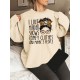 Plus Size Letter Print Sweatshirt, Casual Crew Neck Long Sleeve Pullover Sweatshirt For Spring & Fall, Women's Plus Size Clothing