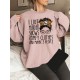 Plus Size Letter Print Sweatshirt, Casual Crew Neck Long Sleeve Pullover Sweatshirt For Spring & Fall, Women's Plus Size Clothing