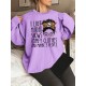 Plus Size Letter Print Sweatshirt, Casual Crew Neck Long Sleeve Pullover Sweatshirt For Spring & Fall, Women's Plus Size Clothing